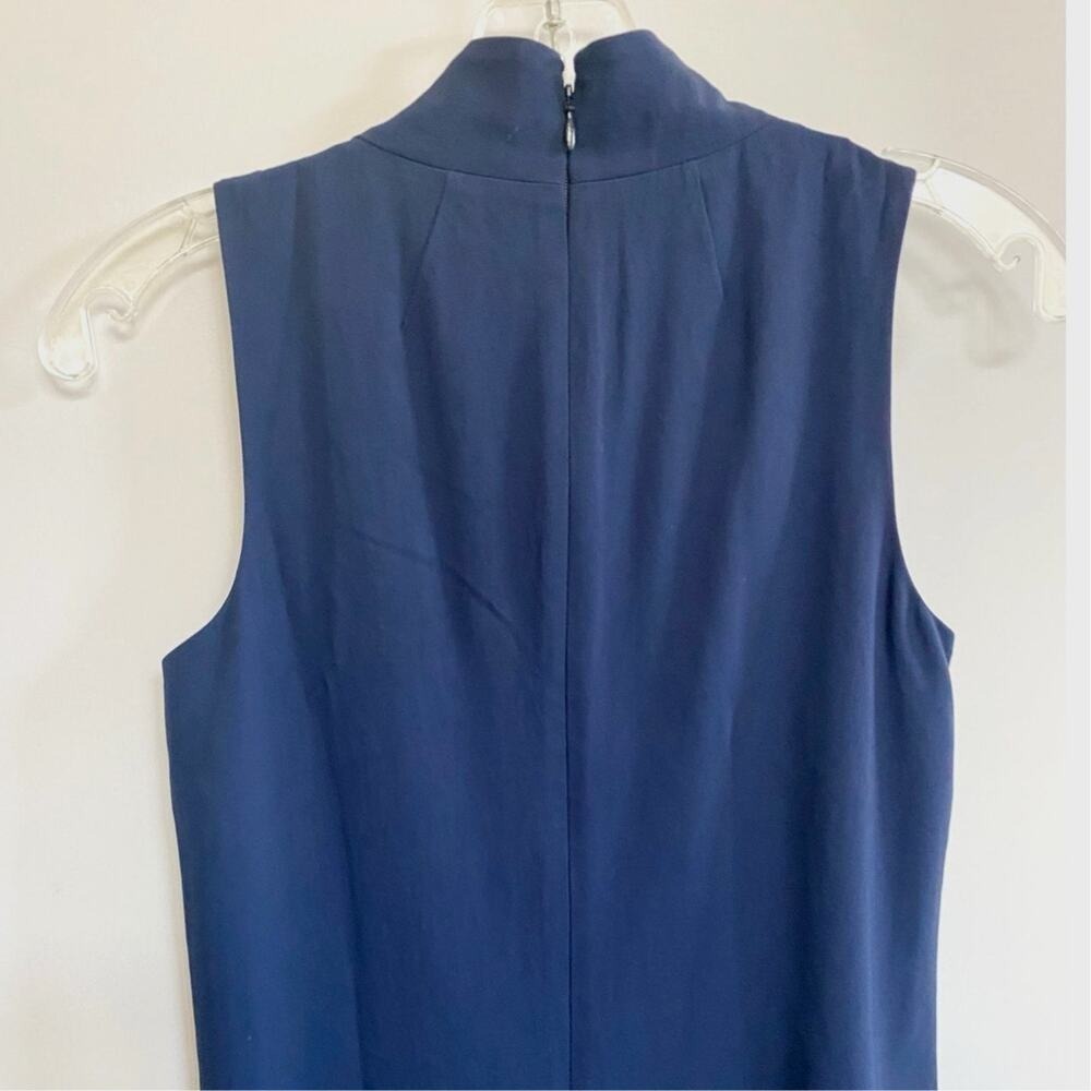 J.Crew Navy Blue Sleeveless Split Neck Shift Dress J8052 NEW XXS - Picture 7 of 13